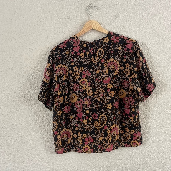 Vintage Silk Floral Boxy Blouse - Picture 3 of 12